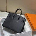 「#4166」 Hermès black gold buckle mini platinum bag 25cm