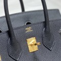 「#4166」 Hermès black gold buckle mini platinum bag 25cm