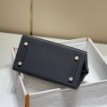 「#4166」 Hermès black gold buckle mini platinum bag 25cm