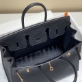 「#4166」 Hermès black gold buckle mini platinum bag 25cm
