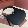 「#7266」Loro pian Bobbin - 32cm*7cm*21cm - black leather