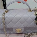 「#10321」Chanel Mini CF handle handbag sheepskin purple AS2432 20*12*6cm