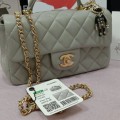 「#10322」Chanel Mini CF handle handbag sheepskin gray AS2432 20*12*6cm