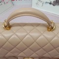 「#10323」Chanel Mini CF handle handbag milk tea color AS2432 20*12*6cm 「#10323」Chanel Mini CF handle handbag milk tea color AS2432 20*12*6cm