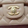 「#10323」Chanel Mini CF handle handbag milk tea color AS2432 20*12*6cm 「#10323」Chanel Mini CF handle handbag milk tea color AS2432 20*12*6cm