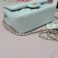 「#10324」Chanel Mini CF handle handbag sheepskin light blue AS2432 20*12*6cm