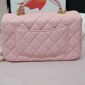 「#10325」Chanel Mini CF handle handbag ball pattern pink AS2432 20*12*6cm