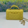 「#10326」Chanel Mini CF handle handbag sheepskin yellow AS2432 20*12*6cm