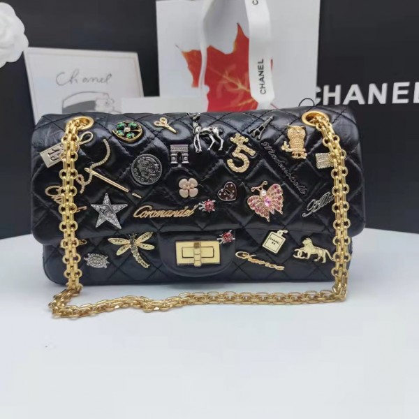 「#10328」Chanel Butterfly Badge Bag 2.55cf 24cm 「#10328」Chanel Butterfly Badge Bag 2.55cf 24cm