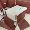 「#7297」Loro pian Bale - 24cm*20cm*27CM - canvas brown