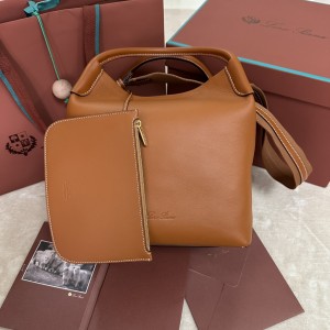 「#7299」Loro pian Bale - 24cm*20cm*27CM - brown plain weave