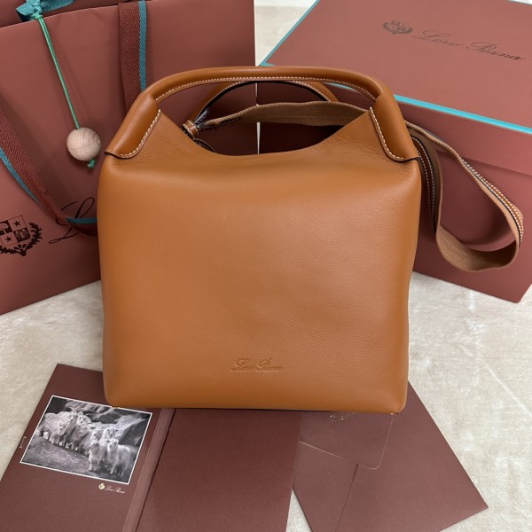 「#7299」Loro pian Bale - 24cm*20cm*27CM - brown plain weave