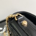 「#10340」Chanel 23 retro black and gold logo mobile phone bag AS3207 17cm