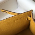 「#4167」 Hermès Evening Bag Yellow Crocodile Leather Mini Kelly Bag No. 1 Gold Buckle 22*14*7cm