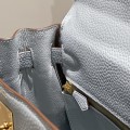 「#4168」 Hermès Linen Blue Kelly Bag Gold Buckle 25cm