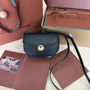 「#7307」Loro pian Saddle Bag Mini - 18cm*13cm*7CM - anchor blue