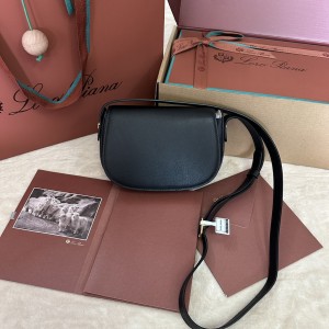 「#7311」Loro pian Saddle Bag Mini - 18cm*13cm*7CM - black