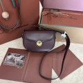 「#7312」Loro pian Saddle Bag Mini - 18cm*13cm*7CM - red bean color 「#7312」Loro pian Saddle Bag Mini - 18cm*13cm*7CM - red bean color