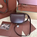「#7312」Loro pian Saddle Bag Mini - 18cm*13cm*7CM - red bean color 「#7312」Loro pian Saddle Bag Mini - 18cm*13cm*7CM - red bean color