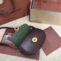「#7312」Loro pian Saddle Bag Mini - 18cm*13cm*7CM - red bean color 「#7312」Loro pian Saddle Bag Mini - 18cm*13cm*7CM - red bean color