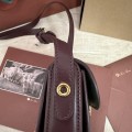「#7312」Loro pian Saddle Bag Mini - 18cm*13cm*7CM - red bean color 「#7312」Loro pian Saddle Bag Mini - 18cm*13cm*7CM - red bean color