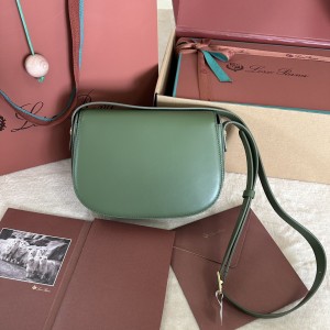 「#7314」Loro pian Saddle Bag Small - 23cm*16cm*8cm - lichen green
