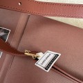 「#7315」Loro pian Saddle Bag Small - 23cm*16cm*8cm - reddish brown palm prints