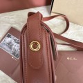 「#7315」Loro pian Saddle Bag Small - 23cm*16cm*8cm - reddish brown palm prints