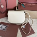 「#7316」Loro pian Saddle Bag Small - 23cm*16cm*8cm - White palm prints