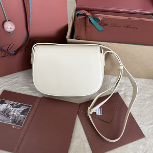 「#7316」Loro pian Saddle Bag Small - 23cm*16cm*8cm - White palm prints