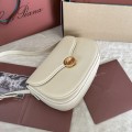 「#7316」Loro pian Saddle Bag Small - 23cm*16cm*8cm - White palm prints