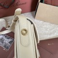 「#7316」Loro pian Saddle Bag Small - 23cm*16cm*8cm - White palm prints