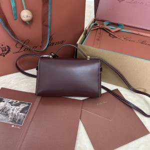 「#7323」Loro pian Extra bag - 19cm*11cm*6.5cm - red bean color