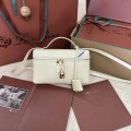 「#7324」Loro pian Extra bag L19 - 19cm*11cm*6.5cm - White plain weave