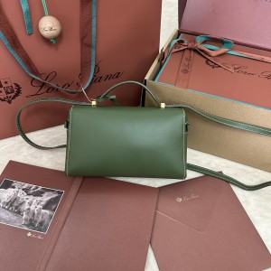 「#7325」Loro pian Extra bag L19 - 19cm*11cm*6.5cm - lichen green