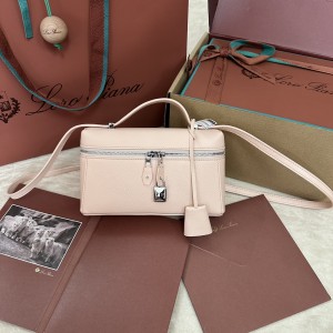 「#7331」Loro pian Extra bag L19 - 19cm*11cm*6.5cm - Pink palm print