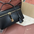 「#7334」Loro pian Extra bag L19 - 19cm*11cm*6.5cm - black plain weave