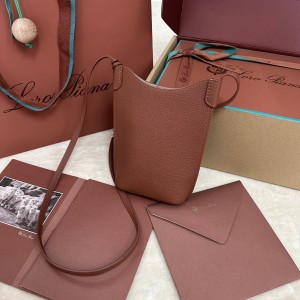 「#7337」Loro Piana mobile phone bag - 20cm*15cm*4cm - reddish brown