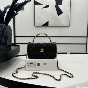 「#10368」Chanel 23p new waxed cowhide hollow handle woc A68136 9.5*15.2*3.5cm