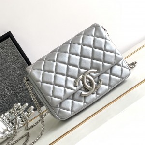 「#10374」 Chanel CF oversized logo silver large size 24cm