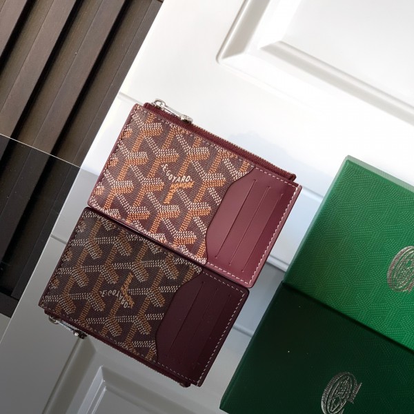 「#6065」Goyard - Bordeaux Red - 3321 - 12.5 cm x 1 cm x 8.4 cm