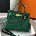「#4174」 Hermès Crocodile Pattern Peacock Green Kelly Bag Gold Buckle 25cm 「#4174」 Hermès Crocodile Pattern Peacock Green Kelly Bag Gold Buckle 25cm