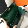 「#4174」 Hermès Crocodile Pattern Peacock Green Kelly Bag Gold Buckle 25cm 「#4174」 Hermès Crocodile Pattern Peacock Green Kelly Bag Gold Buckle 25cm