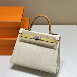 「#4175」Hermès three-tone Kelly bag with gold buckle 25cm