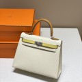 「#4175」Hermès three-tone Kelly bag with gold buckle 25cm