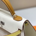 「#4175」Hermès three-tone Kelly bag with gold buckle 25cm