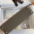 「#4180」 Hermès Epsom leather elephant grey second generation Mini Kelly gold buckle 19cm
