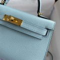 「#4182」 Hermès Epsom leather Breeze Blue 2nd generation Mini Kelly gold buckle 19cm 「#4182」 Hermès Epsom leather Breeze Blue 2nd generation Mini Kelly gold buckle 19cm