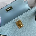 「#4182」 Hermès Epsom leather Breeze Blue 2nd generation Mini Kelly gold buckle 19cm 「#4182」 Hermès Epsom leather Breeze Blue 2nd generation Mini Kelly gold buckle 19cm