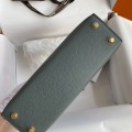 「#4184」 Hermès Epsom leather almond green second generation Mini Kelly gold buckle 19cm